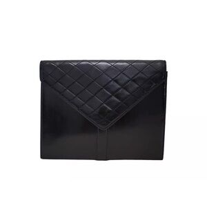 Rare YSL Yves Saint Laurent Black Leather Clutch